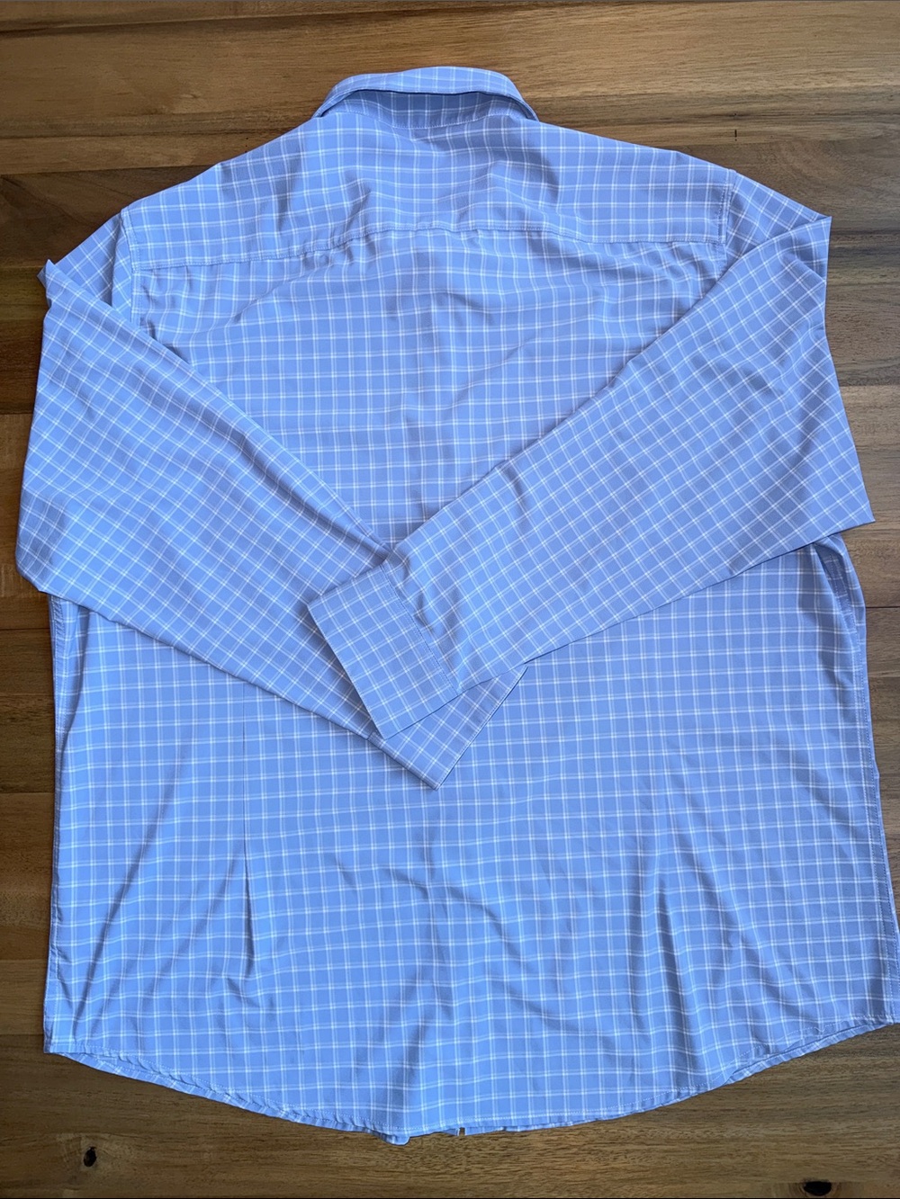Mizzen + Main Light Blue & White Windowpane Dress Shirt - Picture 3 of 3